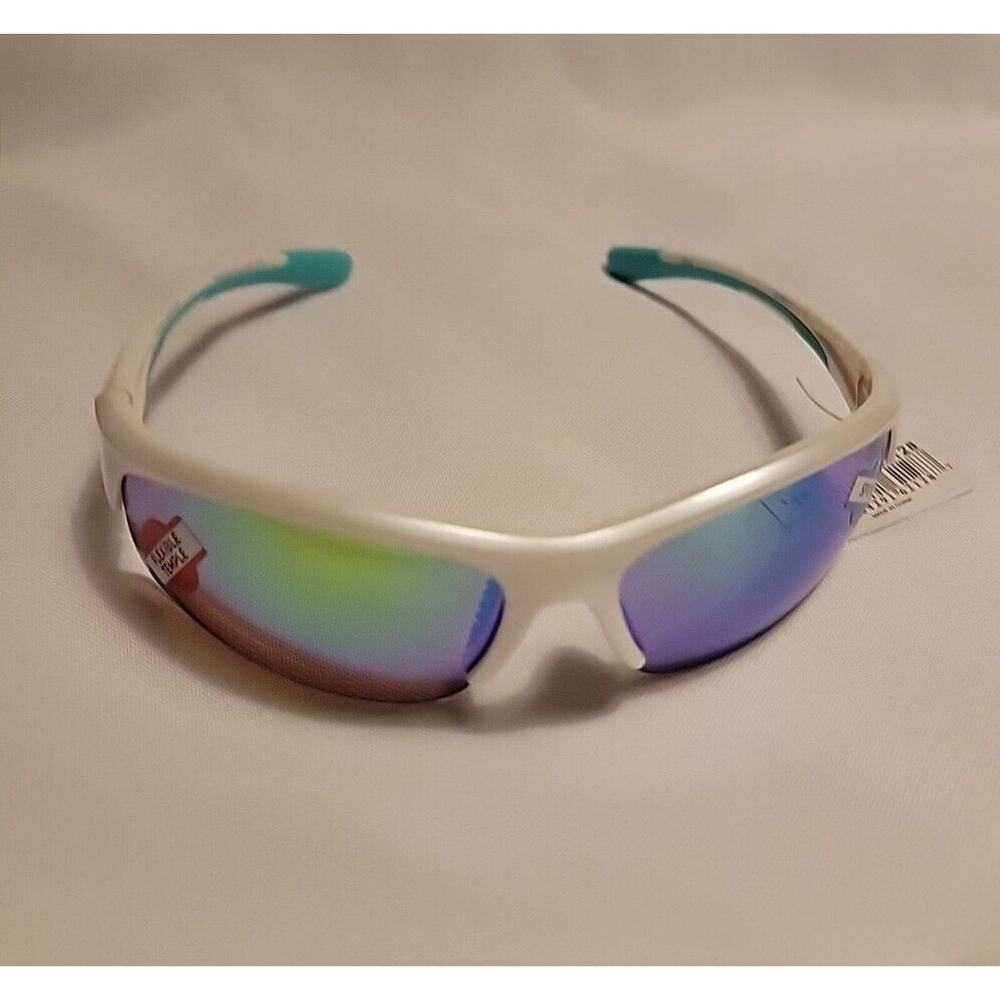 Piranha Champion FLX-T White & Teal Sport Wrap Sunglasses Style 62128